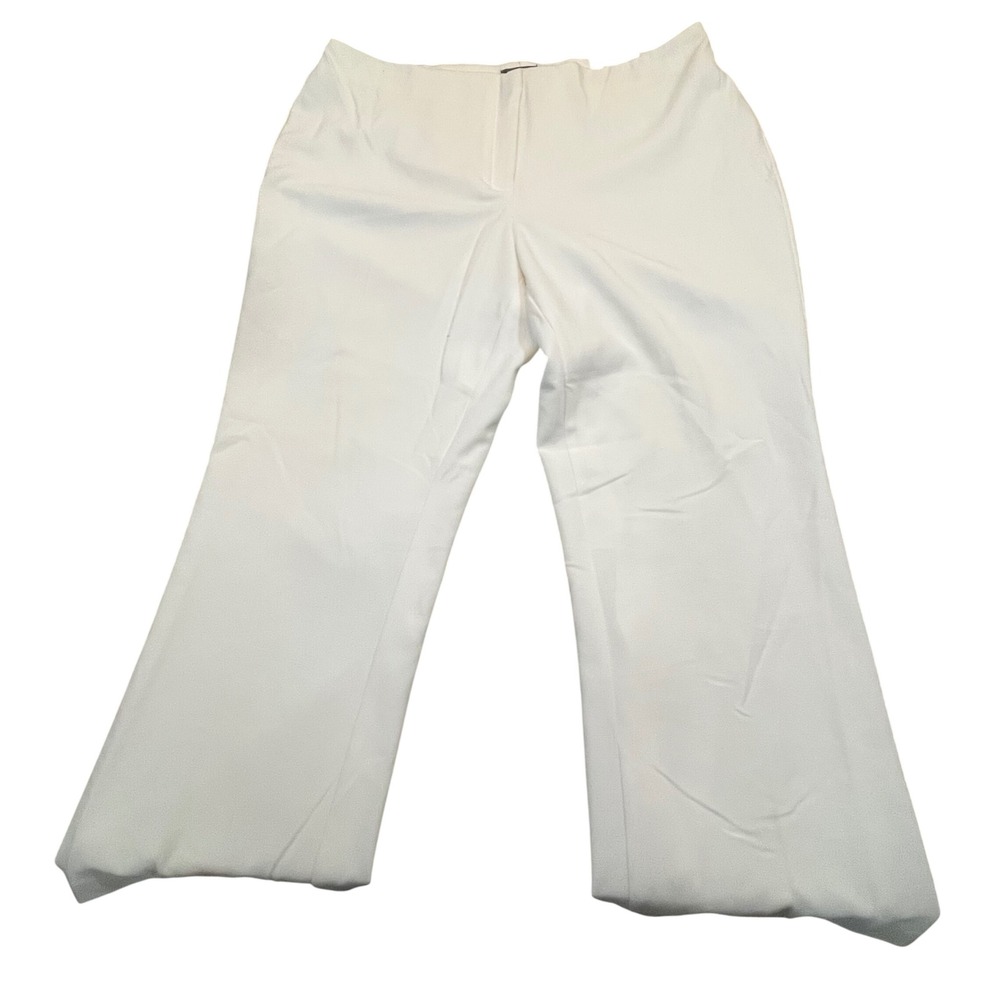 Avenue Stretch cream Dress Pants Plus Size 18 Straight Leg‎ Trousers Flat Front